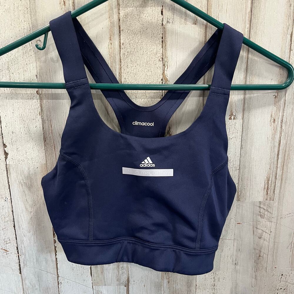 Adidas X Stella McCartney Navy Blue CLIMACOOL Sports Bra Womens 32 (Small)